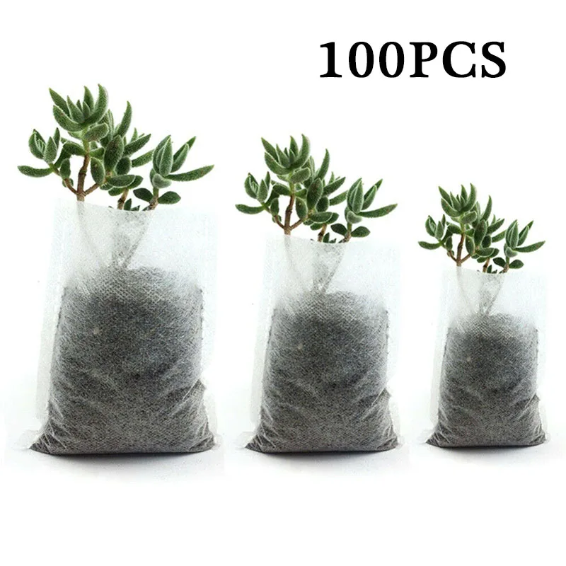 100 шт. 8*10 см/9*10 см Нетканый материал для посева мешки питомника горшки питомники