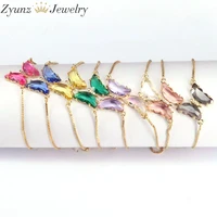 10pcs new arrival crystal butterfly bracelet femme copper gold color chain charm bracelets for women girls jewelry