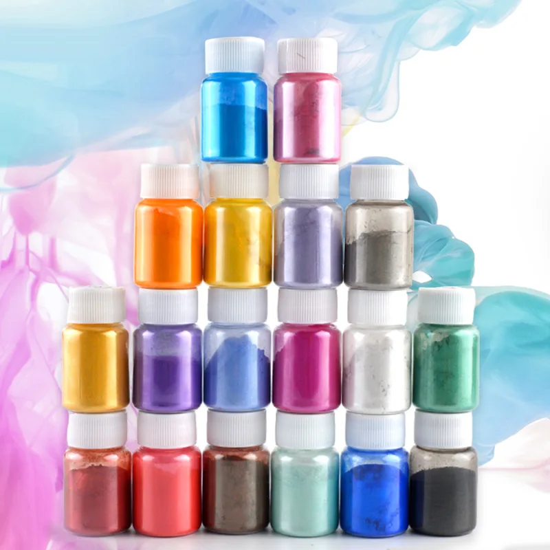 

18Color Pearl Powder Epoxy Resin Mold Pigment DIY UV Crystal Silicone Jewelry Making Pearlescent Pearl Colorant Dye Nail Art 10g