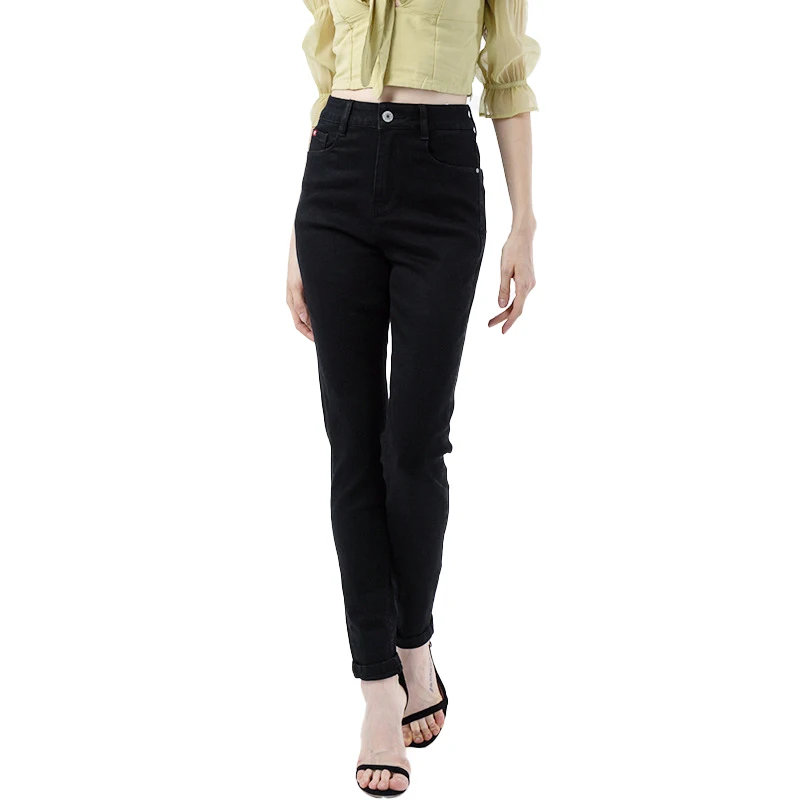 

2020 Autumn and Winter New High-Waisted Ladies Jeans Black Versatile Body-Hugging Stretch Casual Pants Fashion Commuting Style