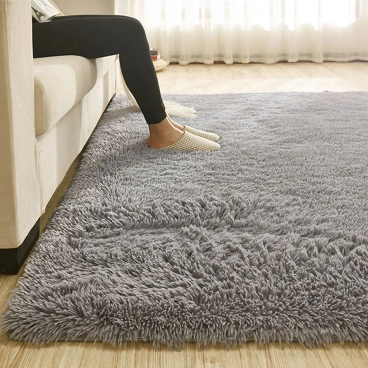 

Shaggy Carpet Tie Dyeing Plush Soft Fluffy Floor Rug For Living Room Bedroom Bedside Mat Modern Non Slip Rug for Kitchen Floor