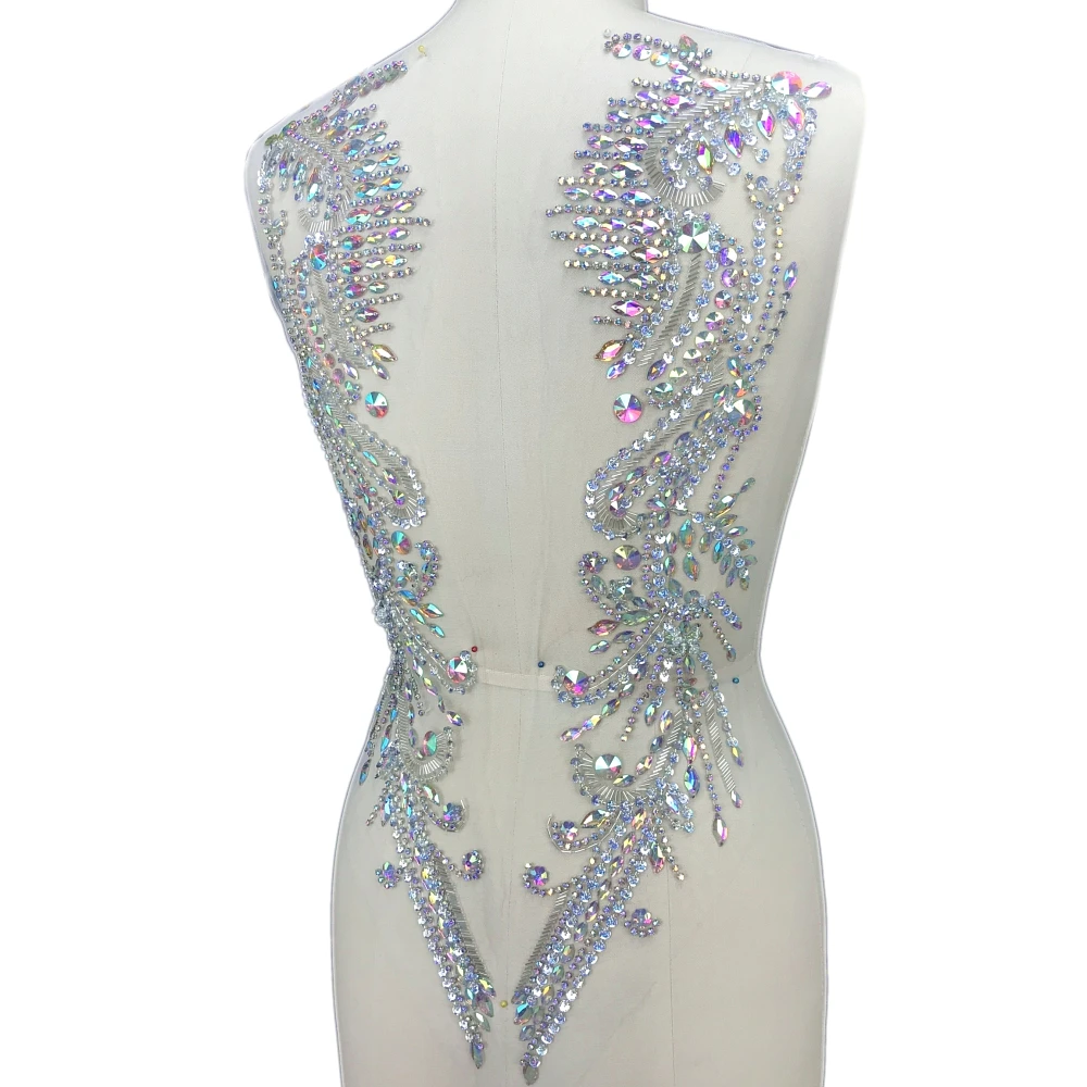 Большие блестки ручной работы вышивка бисером Серебряные стразы AB Стразы