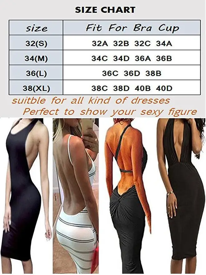 

Women Body Shaper Bra for Dress Bodysuit Underwear Slips Backless Bra G-string U Plunge Shapewear Convertible wedding bra