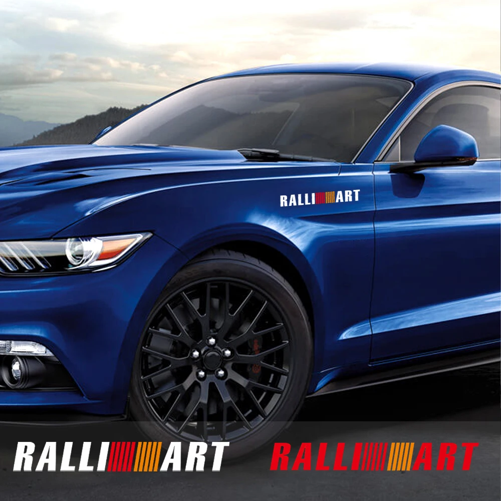 2 шт. автостайлинг Ralliart логотип дверь боковая эмблема наклейки для Mitsubishi Asx Lancer