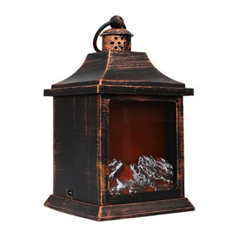 

USB Portable Night Light Lamp Led Fireplace Hanging Flame Lamp Halloween Lantern Ornament