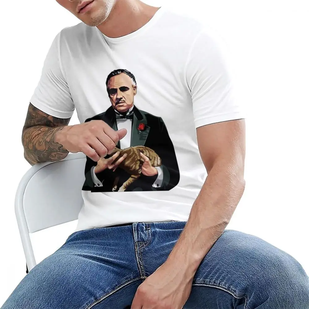 Классическая футболка с круглым вырезом и надписью крестного отца изображением