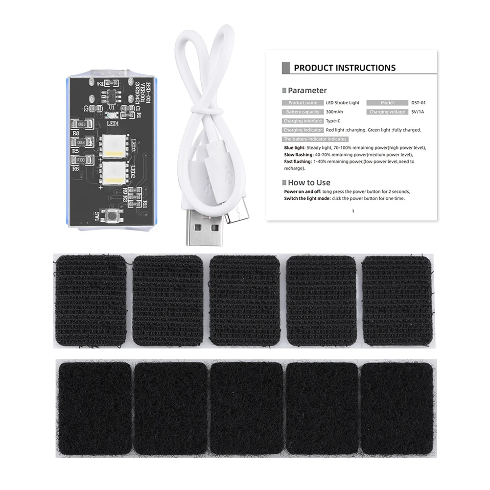 

Светодиодные Аксессуары для дрона, 3 цвета, мигающий стробоскосветильник, 3,5 км, видимый Универсальный легкий вес, подходит для Mavic Mini