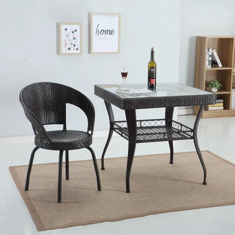 Вращающееся кресло из ротанга одиночное для отдыха чайный стул пожилых