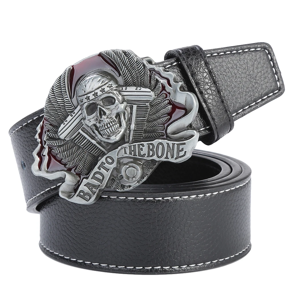

Ремень с широкой пряжкой в европейском и американском стиле мужской ретро ремень с черепом сломается на кости неоготический призрак