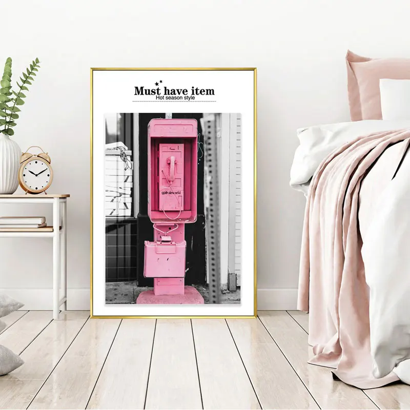 Nordic Decorative Poster Rose Car Building Scenery Canvas Painting Home Decoration Wall Art Pictures For Living Room No Frame | Дом и сад