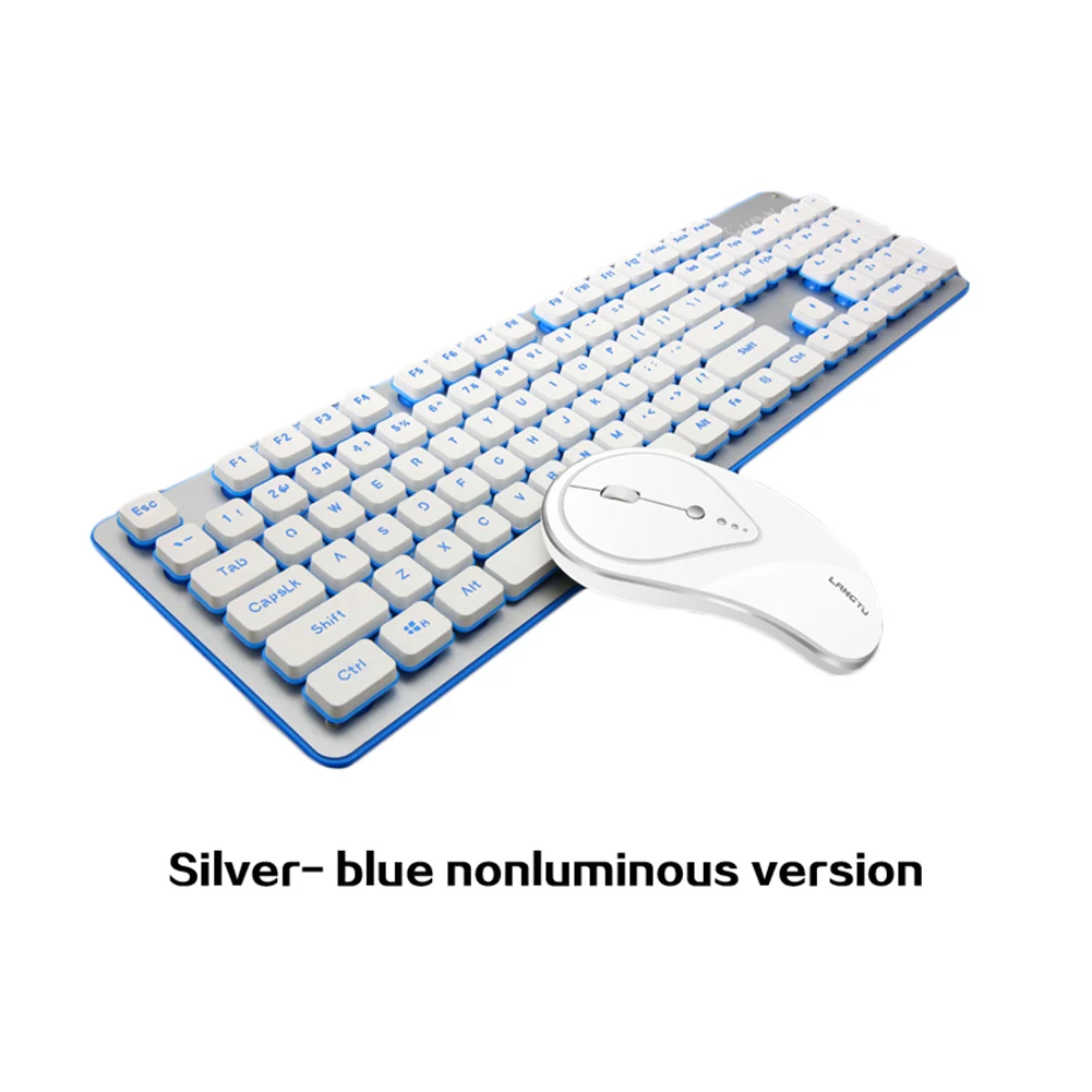 Fake Backlit Type 1 Беспроводная Bluetooth цветная клавиатура с подсветкой мышь комбо тихий Keystroke домашний рабочий стол компьютер Бесшумная Клавиатура тонкая мышь комплект - Цвет: Fake Backlit Type 1