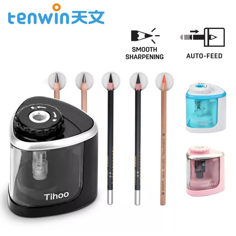 Tenwin Automatic Electric Pencil Sharpener Touch Switch Battery School Student Stationery Rotary | Канцтовары для офиса и дома