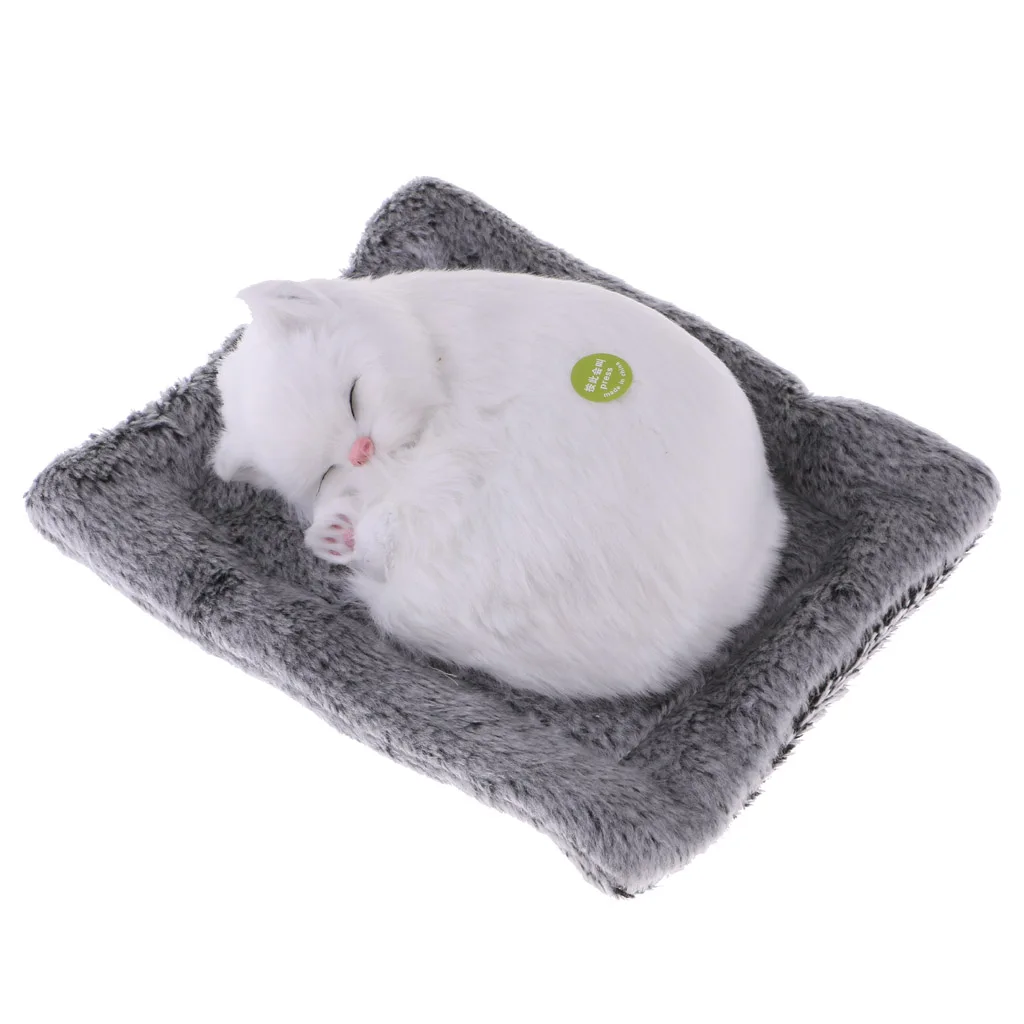 

Cute Stuffed Animal Kitten Sleeping Miaow Cat Plush Soft Toy Home Decor Ornament