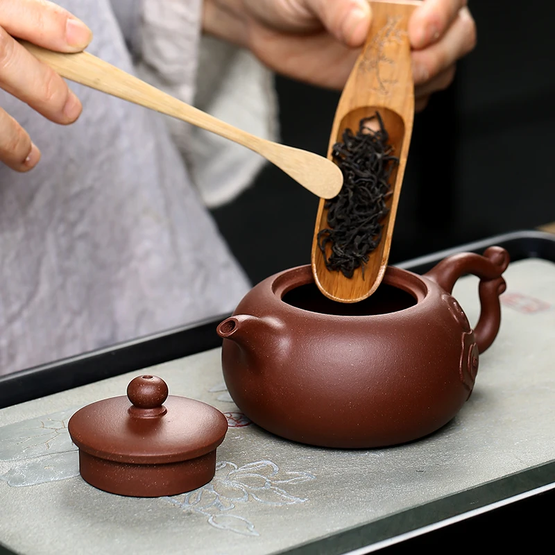 

★recommended xiangyun wishful pot of run of mine ore purple clay sketch pot of kung fu tea pile of gifts custom painting