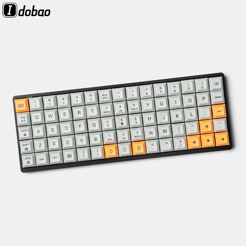 Due Sub 106 ключ DSA Keycaps серо желтый толстый PBT для механической клавиатуры на заказ Xd75re