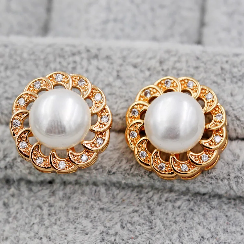 OBS4843-Pearl Роскошные богемные серьги для женщин, позолоченные медные серьги-капли с красными розовыми радужными каплями циркония, свадебные ювелирные изделия в стиле бохо - Окраска металла: OBS4843-Pearl