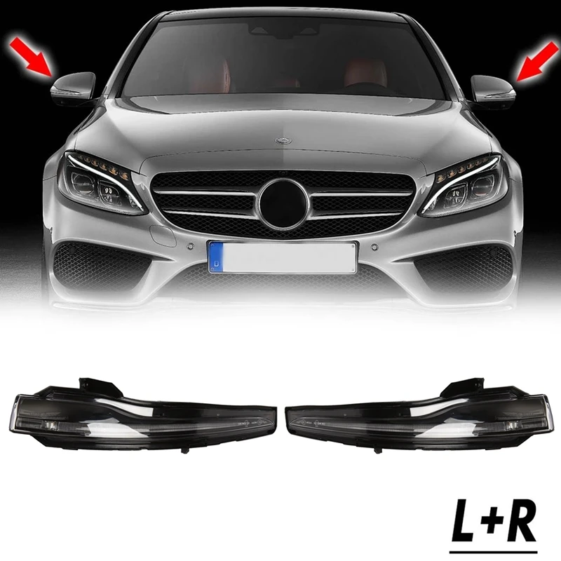 Car Rear View Side Mirror LED Turn Signal Indicator Light for Mercedes Benz C W205 S W222 E W213 14-20 |
