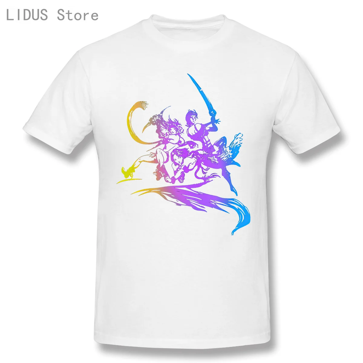 Футболка мужская летняя белая хлопковая топ с рисунком в стиле финальной Фэнтези