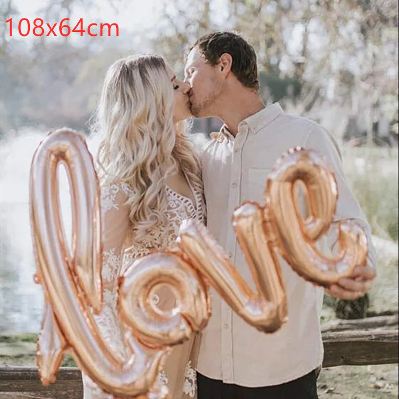 as picture Воздушные шары с большими буквами LOVE Siamesed фольгированные воздушные шары для свадебного декора романтические шары на День святого Валентина любовные буквы шарики Вечерние принадлежности - Цвет: as picture