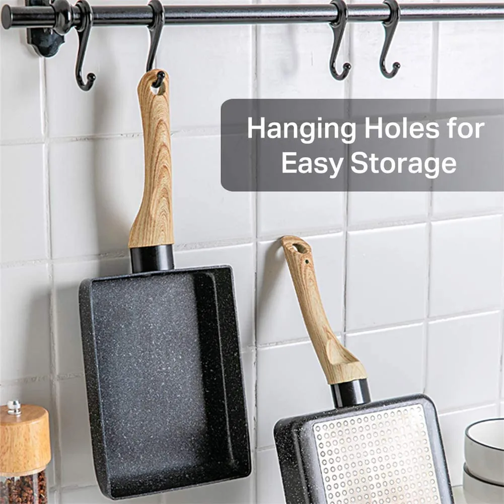 

Anti Hot Rectangle Frying Pan Non Stick Tamagoyaki Omelette Pancake Pans Kitchen Cooking Tools Egg Pan Maifan Stone Cookware