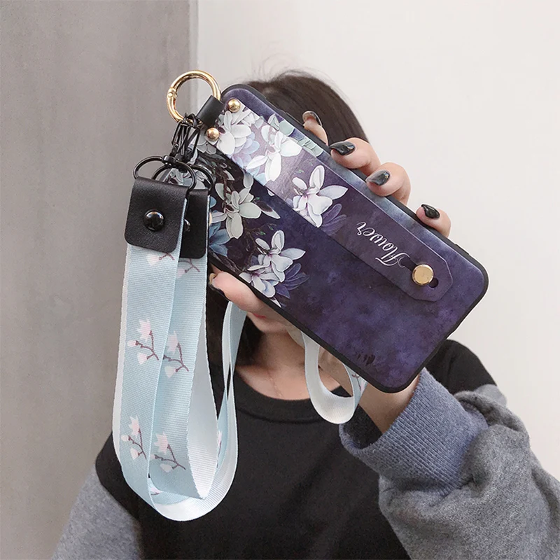 Чехол с ремешком на запястье для Oppo Reno 2 Z 2Z 2F ACE Realme X X2 Pro XT K3 K5 A73 A79 A77 A5 A9 2020 A11X Find A52