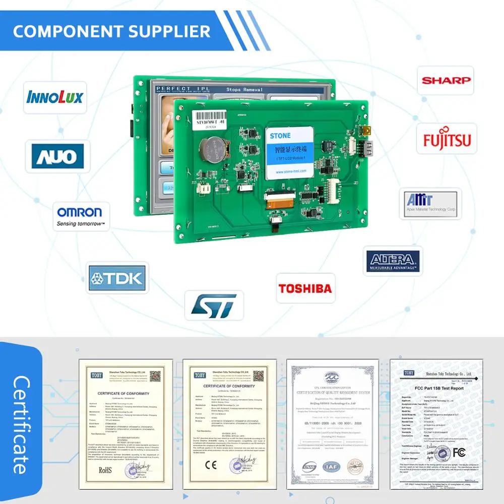 

8.0 inch HMI LCD Module with Touch Controller and Serial Interface for Equipment Control Panel