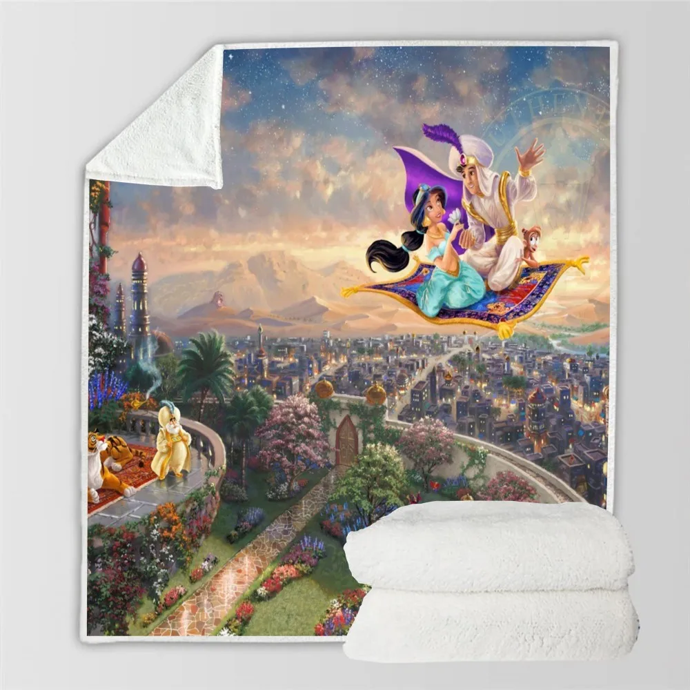 Одеяло из шерпы Красавица и чудовище покрывало Белль принцессы для детей
