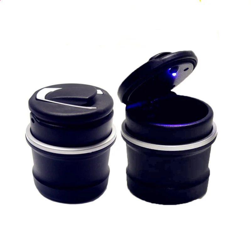 Пепельница автомобильная черная со светодиодной подсветкой пепельница для