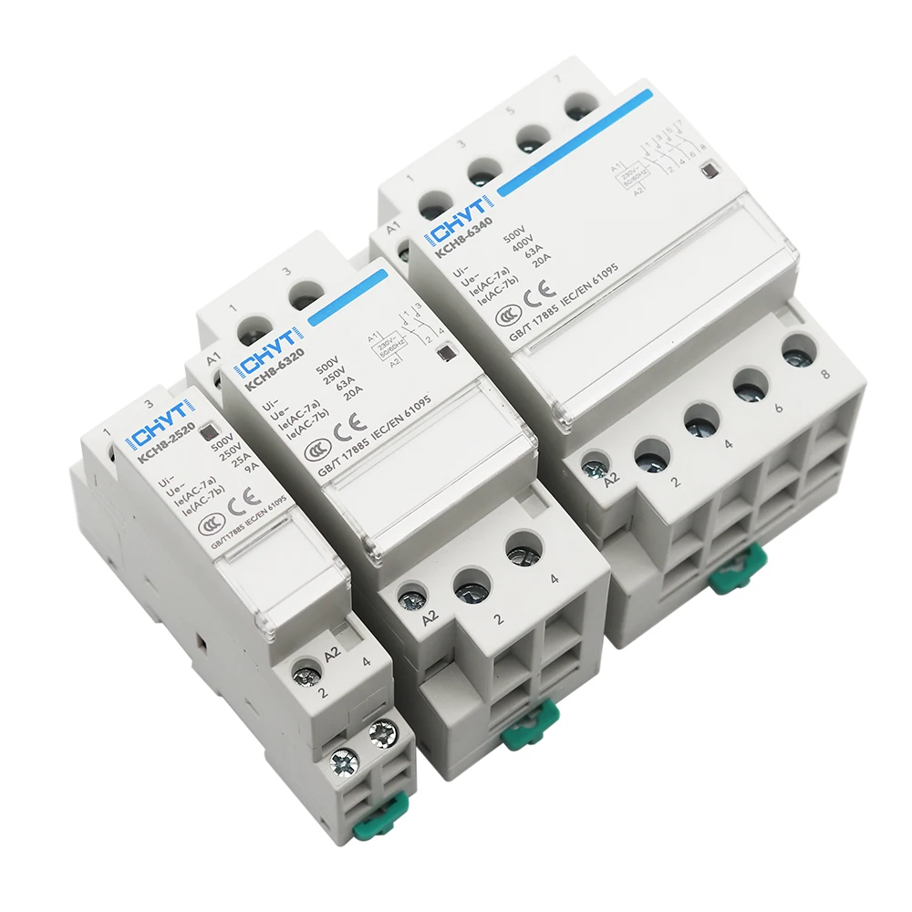 Бытовой модульный контактор ICHYTI 4P 25 А 220 В 24 400 ~ 50/60 Гц Din-рейка 4NO 2NO 2NC 4NC для