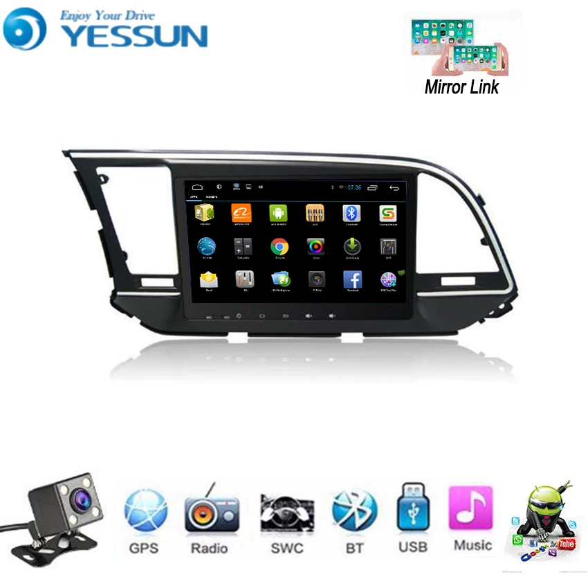 Автомобильный мультимедийный плеер YESSUN для Hyundai Elantra Avante AD 2016 ~ 2018 Android