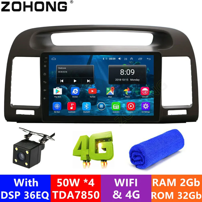 4G DSP 2.5D Android9.0 Автомобильный мультимедийный dvd-плеер для Toyota Camry V30 2002 2003 2004 2005 2006 Автомобильный gps навигатор Авто радио карта