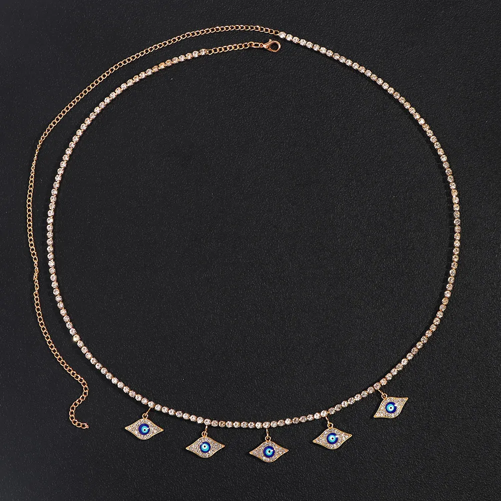 Женская цепочка на талию сглаза голубого цвета |