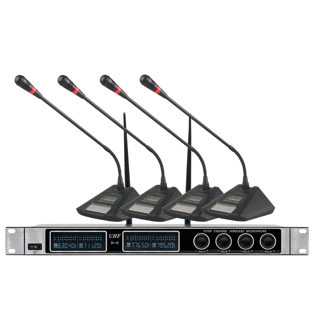 Профессиональная Беспроводная микрофонная система UHF 4 ручной микрофон для