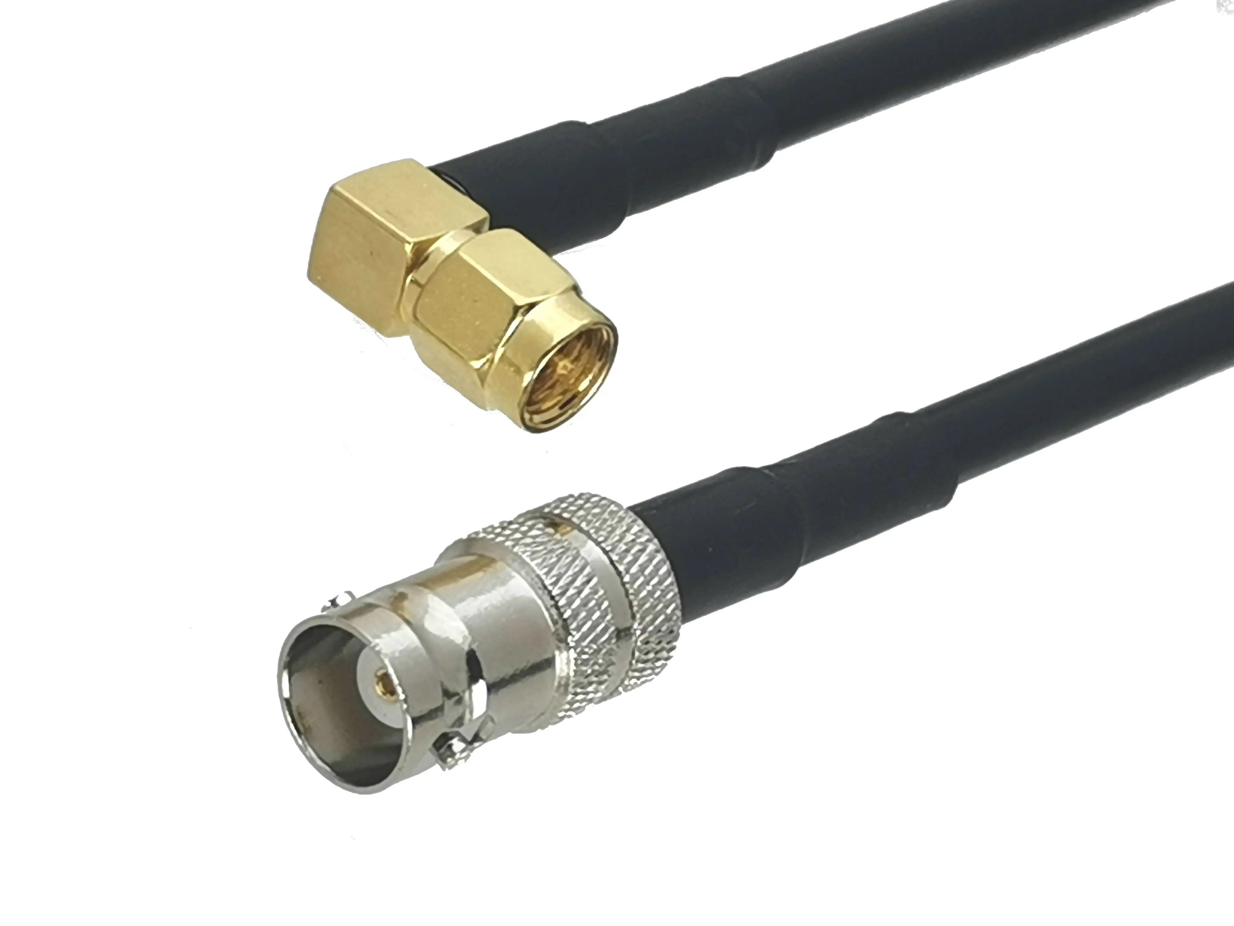 1 шт. RG58 BNC гнездо SMA штекер правый угол разъем RF коаксиальный гибкий