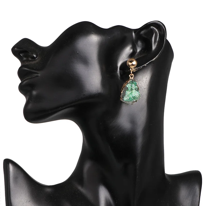 Винтажные ретро серьги из акрила с кристаллами и геометрическими камнями различных ярких цветов для женщин.