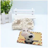 luyou 3d cow cake fondant moldcake decoration toolscattle silicone molds pastry kitchen baking accessories fm1108