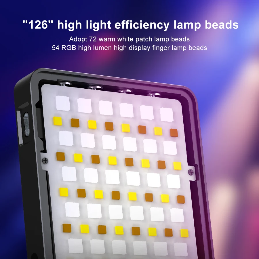 

126PCS Lamp Beads RGB Fill Light Led Pocket Photography Lights 3000-6500K 4000mAh for Camera Shooting Studio Live Video Lighting