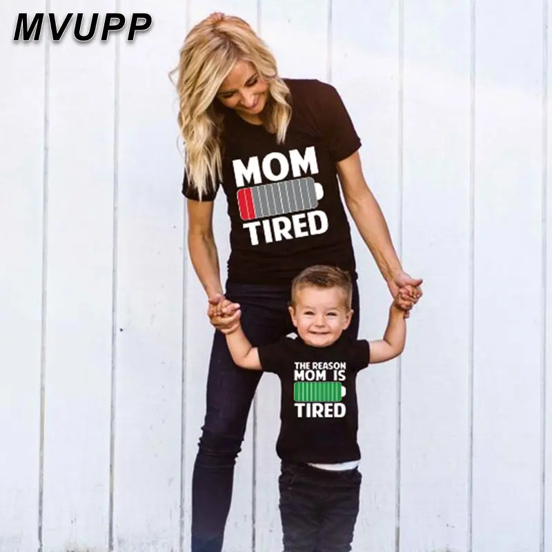 Футболка для мальчиков и мам летняя одежда мамы меня футболка с принтом Детская