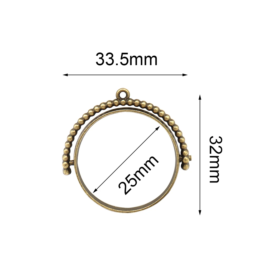 

3Pcs 360 Degree Rotating Epoxy Round Model Alloy Frame DIY Jewelry Accessories