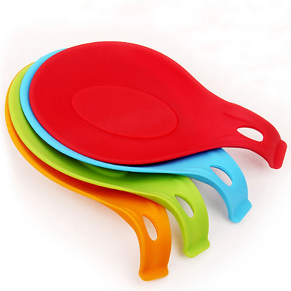 

2022 Newest Multipurpose Silicone Spoon Rest Pad Food Grade Silica Gel Spoon Put Mat Device