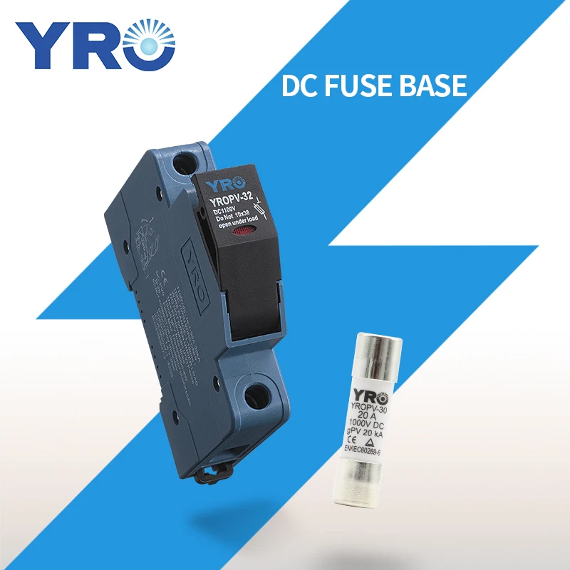 

DC 1P 1000V PV Solar Fuse Fusible 10x38MM gPV with LED Fuse Holder for Solar PV System Protection YROPV-32