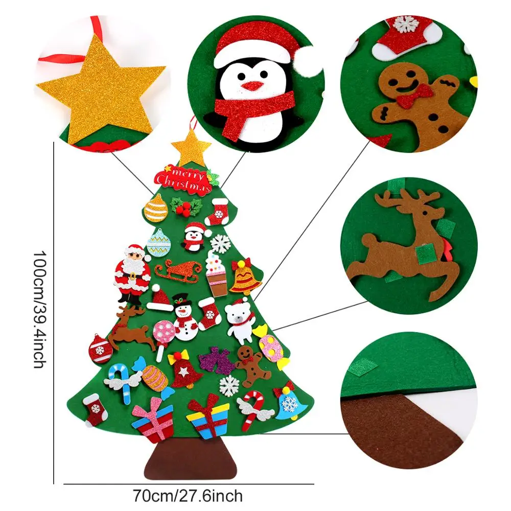 

Diy Felt Christmas Tree Christmas Decor for Home Navidad 2021 New Year Gifts for Kids Cristmas Ornaments Navidad Natal Xmas Tree