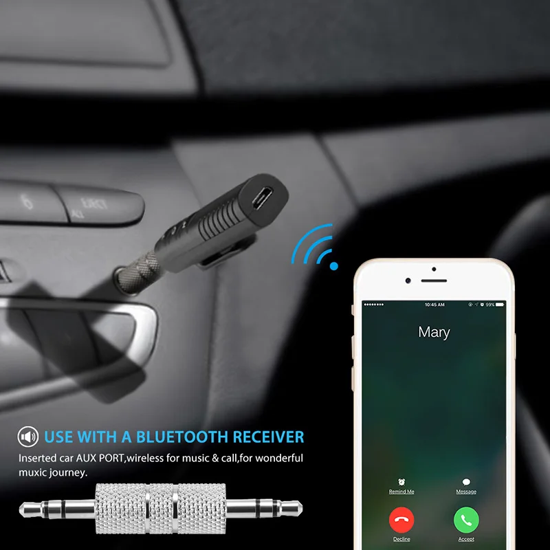 Мини-аудиоадаптер Bluetooth Aux передатчик разъем 3 5 мм свободные руки автомобильный