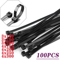 100pcs black nylon cable tie self locking white plastic coil winding type cable tie cable tie fixed cable buckle 3x200 4x200 300