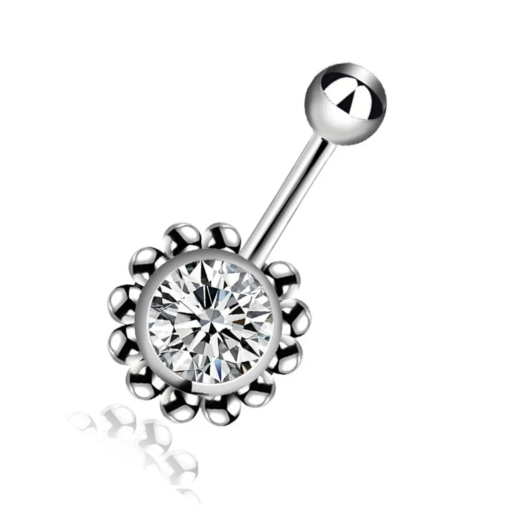 Креативные кольца Стразы в форме подсолнуха для пупка Кольца гипоаллергенные