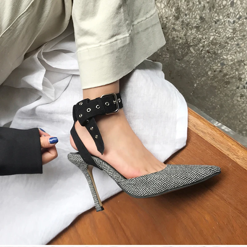 Женские босоножки на высоком каблуке 6 8 см с острым носком|Боссоножки и сандалии|