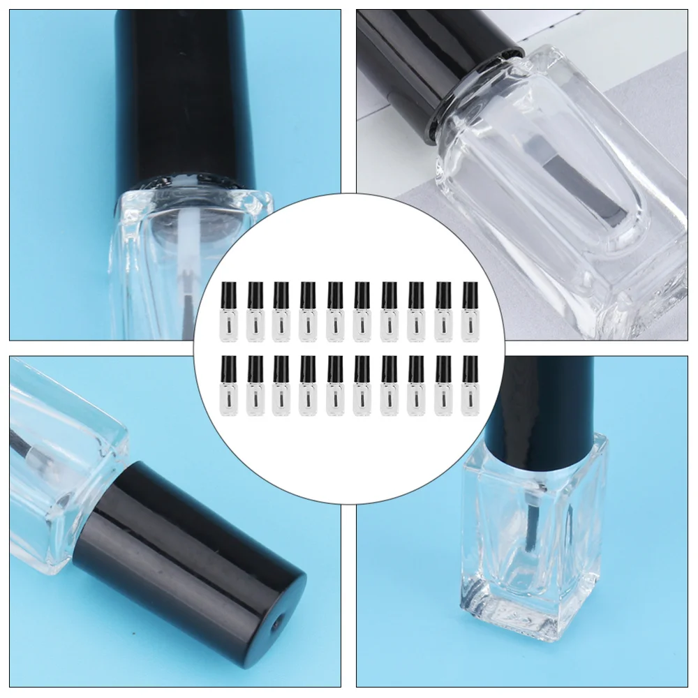 

20pcs 5ml Transparent Nail Polish Bottles Glass Nail Bottles Nail Containers
