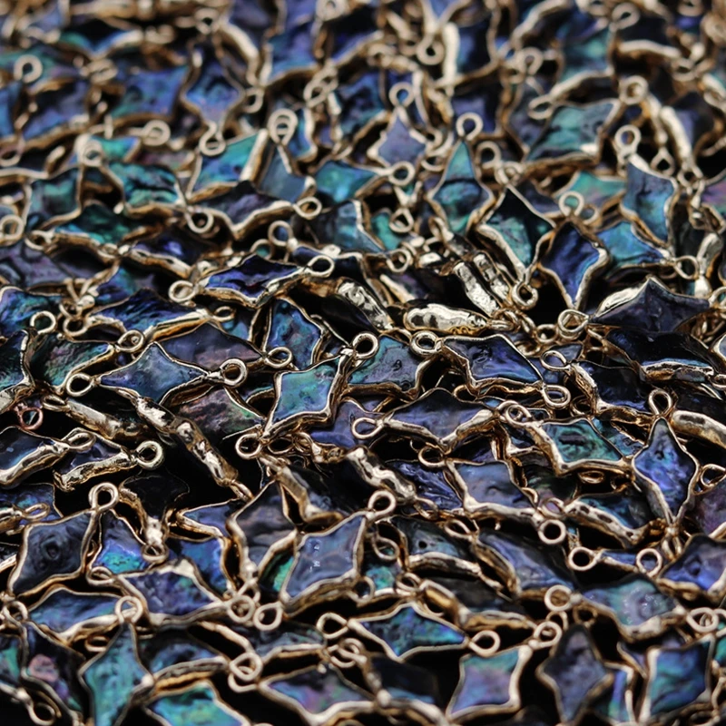 10x18 мм два отверстия барочная неправильная крест 100% цвет синий черный Большие