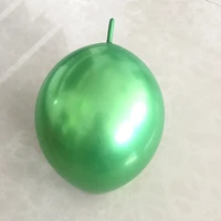 10inch fruit green metal chrome balloon gold long tail latex balloons for birthday party wedding decoration connecting ballon