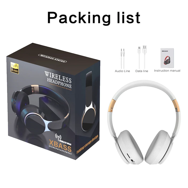 

High-Grade T7 Wireless Headphones Bluetooth 5.0 Headset Foldable Stereo Noise Headphones With Microphone Button control headset